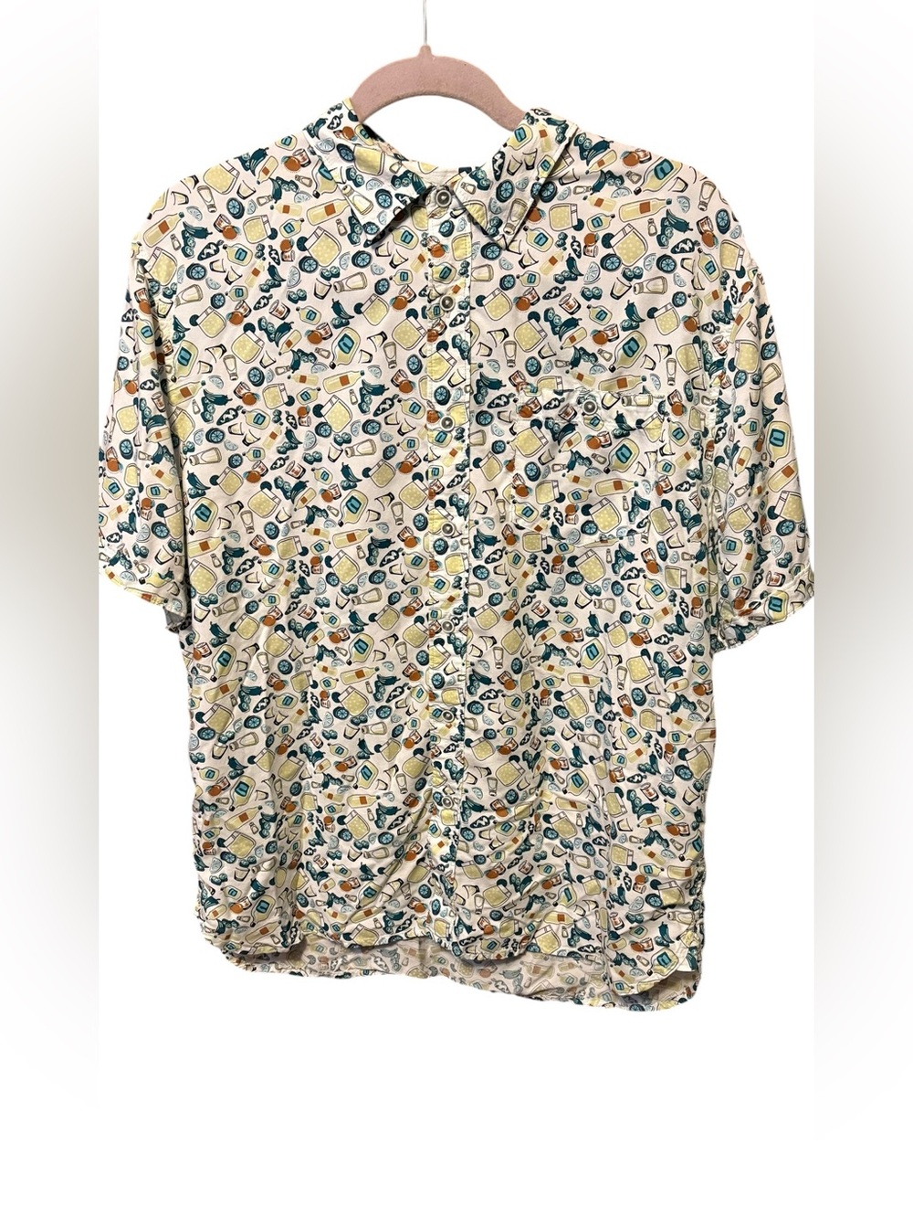Age of Wisdom Margarita Cocktail Print Hawaiian Shirt Large Vacation Resort
